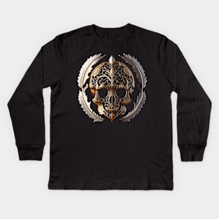 Just a Golden Scull Ornament Kids Long Sleeve T-Shirt